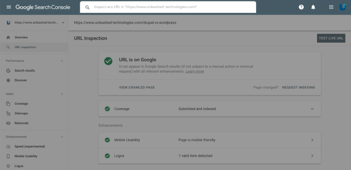Submit Your New Page in Search Console | Unleashed Technologies